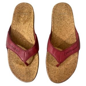 Patagonia Red Sandals with Cork Footbed and Thong Design Size 8